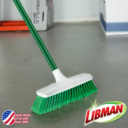 13 In. Smooth Surface Push Broom with Steel Handle