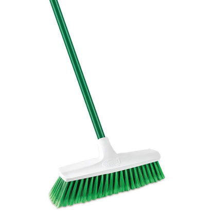 13 In. Smooth Surface Push Broom with Steel Handle