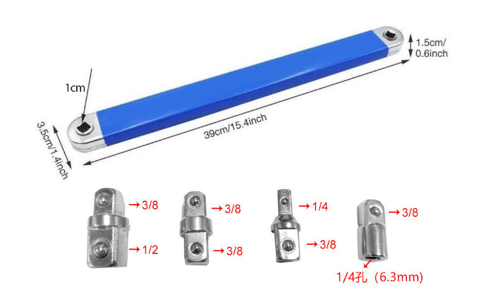 Multi-function Lengthened Wrench For Machine Maintenance